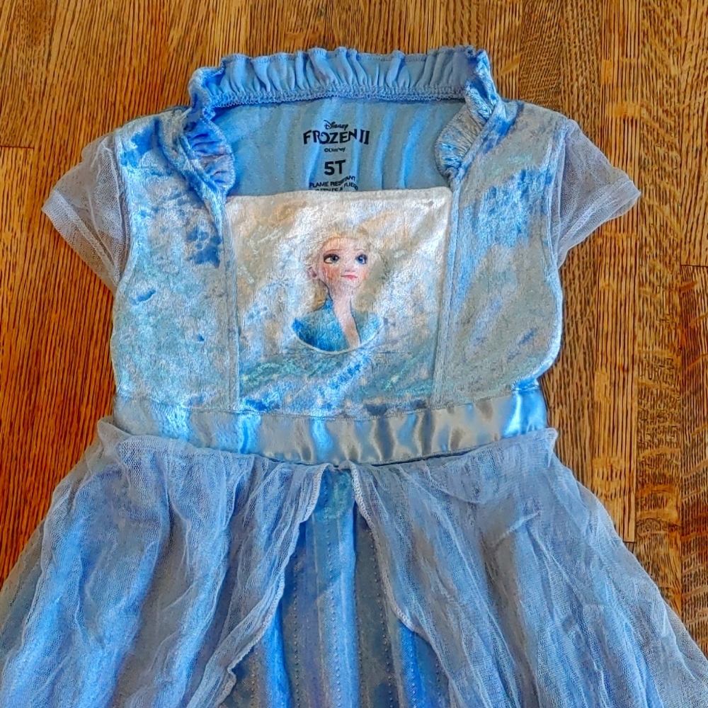 Disney, 5T, Blue 'Frozen' PJ Dress
